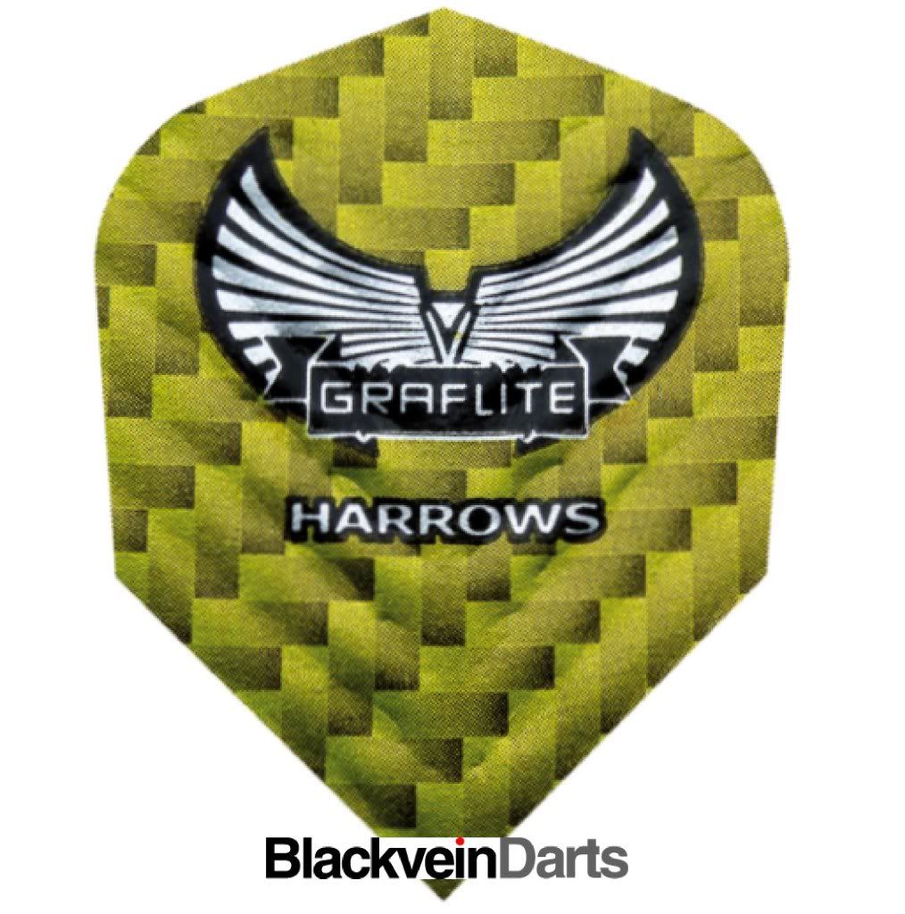 DART FLIGHTS 2 SETS of HARROWS STANDARD GRAFLITE YELLOW DART FLIGHTS eBay