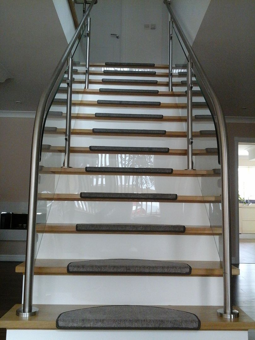 Stainless steel curved glass handrail system online uk