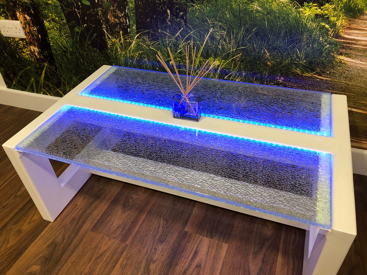 Cracked ice crackle glass table LED online