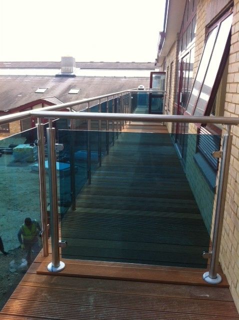 Blue tinted glass balcony balustrade in kent