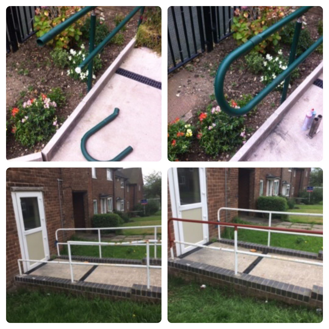 Metal handrail repairs in Sheffield