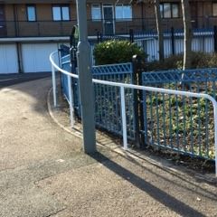 Curved metal handrails with posts yorkshire