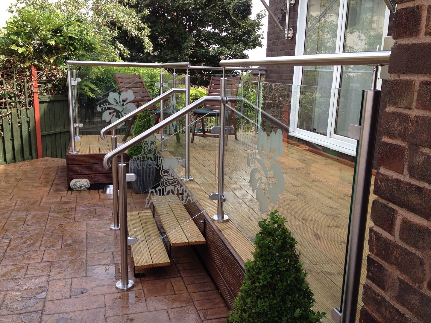 etched toughened glass balustrade designs. Personalised