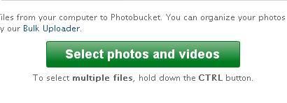 Photobucket scegli l’immagine dal tuo computer