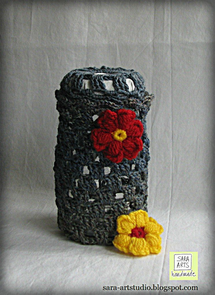 sara-artstudio.blogspot.com, vasetti di vetro riciclati e decorate by sara su c’è crisi, home décor 