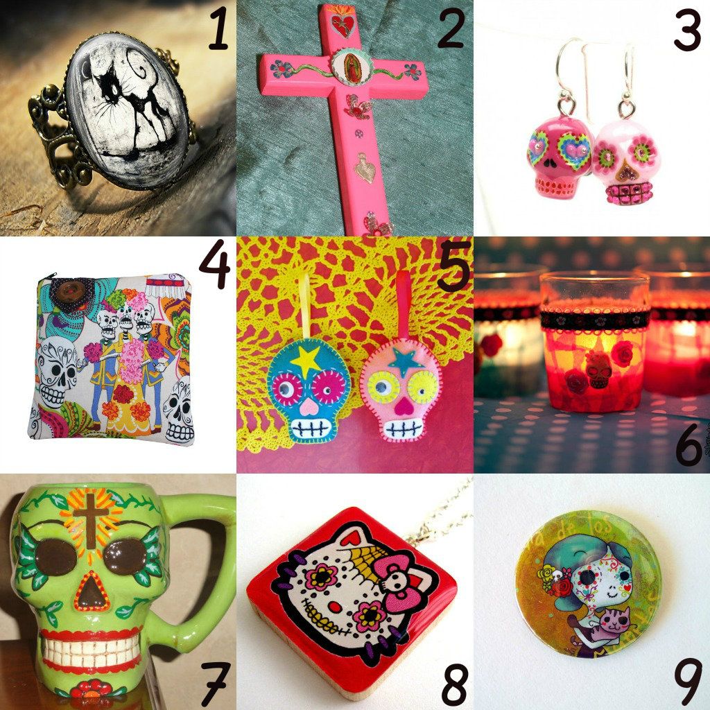 accessori, halloween, orecchini, anello, gotico, horror, dia de los muertos