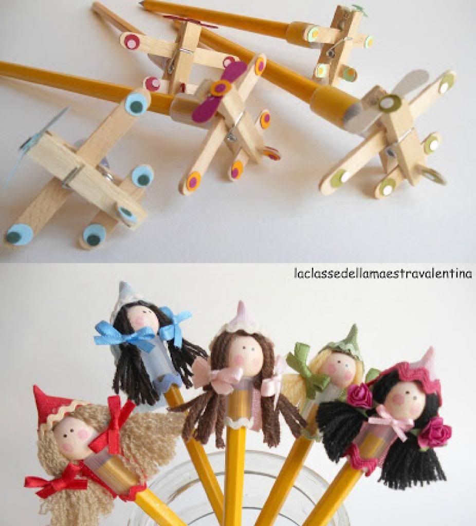 Progetto fatto a mano, lavoretto per bambini, matite decorate a festa, maestra valentina