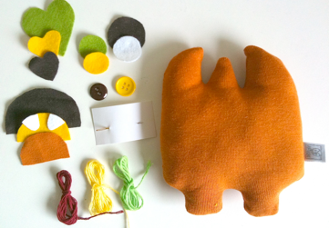 mostricello arancio riuso creativo progetto fatto a mano cucito antonella