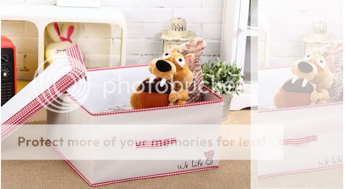 Cloth Toy Organizer Storage Box with Lid Foldable Towel Book Home Decor 2 Sizes