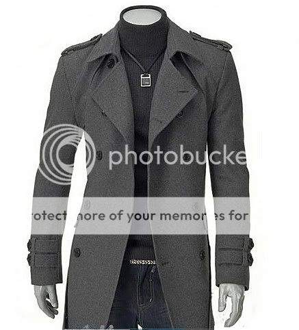 Fashion Men Wool Coat Winter Trench Coat Outear Overcoat Long Jacket ...