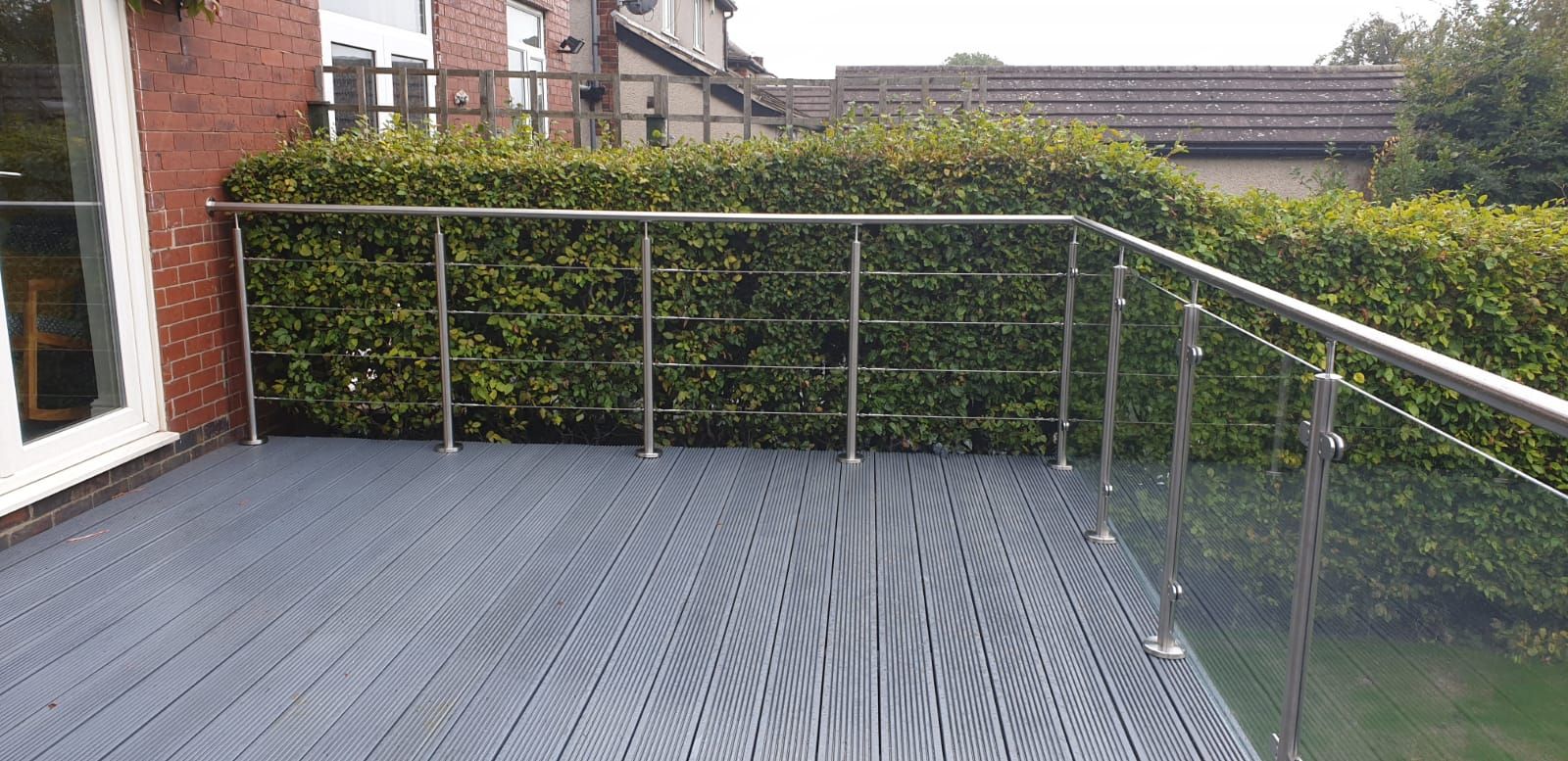 wire and glass balustrade